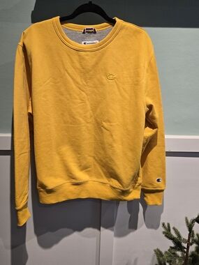 Vintage Champion Authentic Athleticwear Yellow Crewneck Sweatshirt Pullover Med